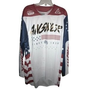 Answer Racing Motocross Jersey USA Flag Stars Stripes Graphic Long Sleeve Men XL
